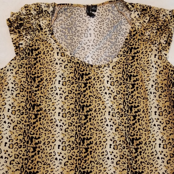 Essentials Tops - Essentials by Milano leopard print top.